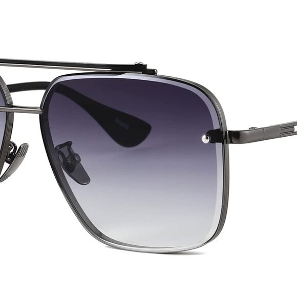 Oversized Square Aviator Sunglasses Vintage Metal Y2K Retro Chic main image 8